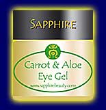 Carrot and Aloe Eye Gel part of the natural skin care range from Sapphire Natural Beauty